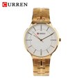 thumbnail image 1 of CURREN Moda Hombres de Negocios Correa de Acero Reloj de Cuarzo Casual Impermeable Caja Dorada Blanco, 1 of 3