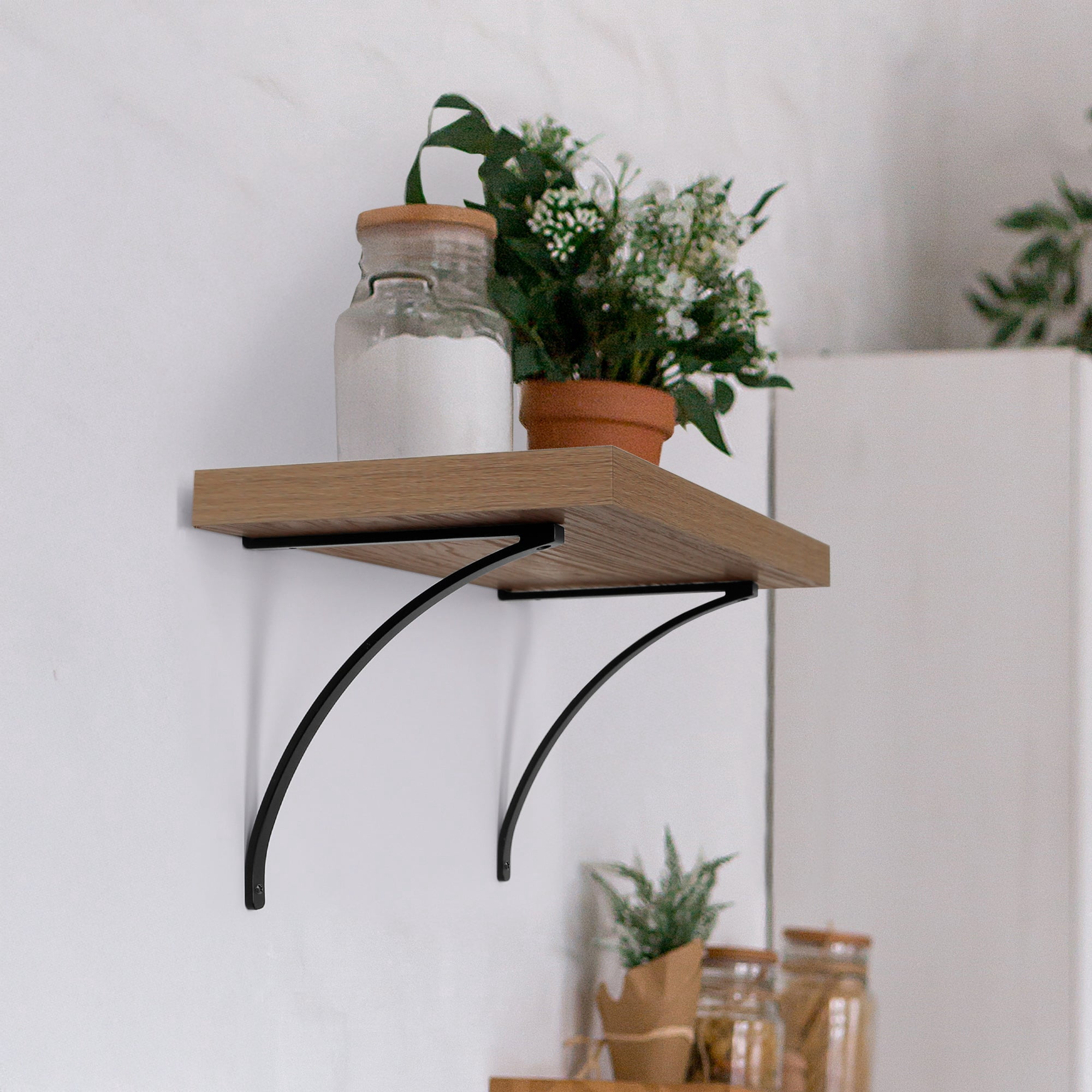 Lumi Home Furnishings Shelf Brackets Matte Black 4-Pack