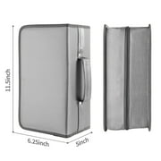 160 Capacity DVD Wallet, Large Storage Holder Binder Nylon Gray CD Carry Case Bag Protective Zipper