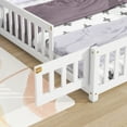 thumbnail image 4 of Miniyam Full Size House-Shaped Headboard Floor Bed with Fence for Toddler, White, 4 of 8
