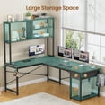 thumbnail image 5 of 51" L Shaped Desk wtih Power Outlets and Storage, Reversible Gaming Desk with Drawer and Open Shelves, Small Computer Desk Corner Desk with LED Lights for Home Office, Bedroom, Small Space, Grey, 5 of 8