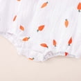 thumbnail image 5 of FASHOFT Newborn Baby Girl Easter Outfit Bunny Print Romper Short Sleeve Lapel Button Onsie With Hat 2 Piece Infant Clothes White 6-12 Months, 5 of 6