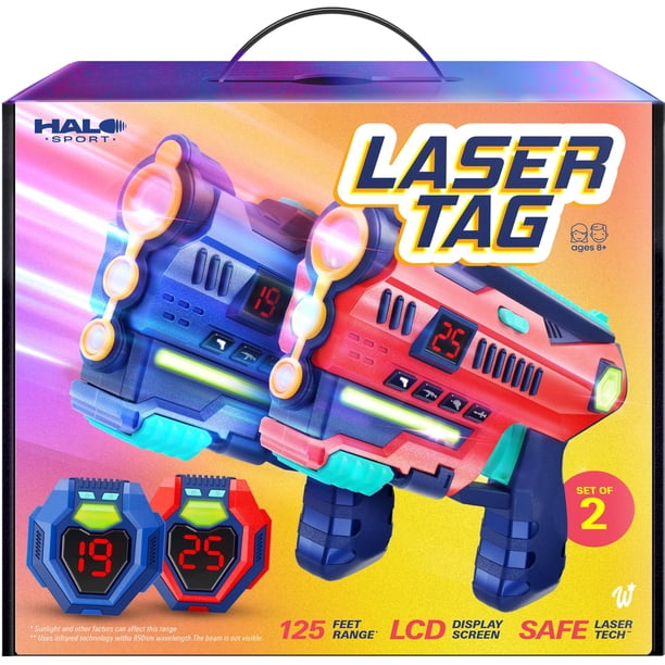Set Laser Tag Halo Sport con 2 pistolas y chalecos para niños de 8 a 12 años