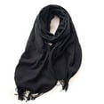 thumbnail image 4 of Womens Scarf Cold Weather Thick Warm Knitted Scarf Long Scarves Knit Wraps Lined Knit Wraps Womens Scarves Black One Size, 4 of 4