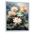 thumbnail image 2 of Designart "Lotus Pond Asian Painting I" Asian Floater Framed Wall Art Print, 2 of 7