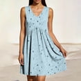 thumbnail image 5 of Stamzod Summer Dresses for Women 2024 Sleeveless Pleated Tank Dress U Neck Ruffle Hem Casual Mini Dresses Multicolor L, 5 of 8