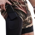 thumbnail image 1 of Men's Sportswear 2 In 1 Lightweight Cotton Training Shorts, Male Clothes For Gym Workout Yoga, 1 of 4