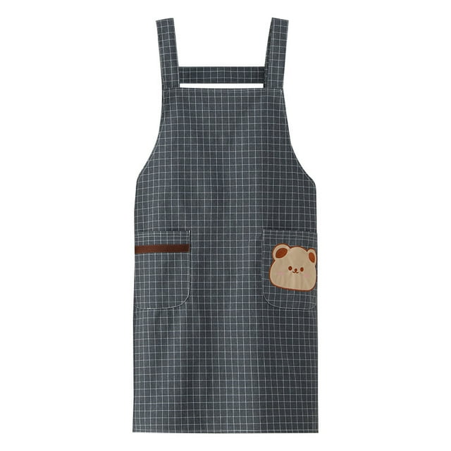 Delantal unisex de poliéster con bolsillo de oso con dibujos animados