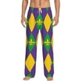 thumbnail image 2 of Kdxio Mardi Gras Print Men's Sleep Pajama Pant Lounge Pants with Pockets, 2 of 8