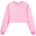 thumbnail image 2 of Splozh Toddler Girl Clothes 3-14 Years Girls' Loose Sports Casual Crop Top Casual Fall Winter Cute Shirts,Pink,6-7 Years, 2 of 6