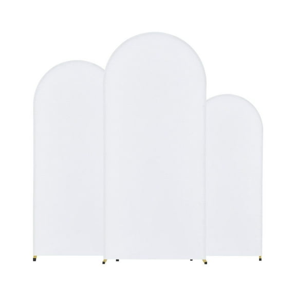 Wedding Arch Backdrop Stand Set of 3 with Gauze - 6/5/4ft Metal Arches for Wedding, Party, Photo Booth, Event Decor
