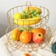 thumbnail image 3 of Bearachild Frutero de metal de hierro, fácil de limpiar, elegante complemento para el hogar, cesta de almacenamiento de frutas de 2 capas, idea Almacenamiento y organización del hogar Oro, 3 of 6