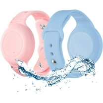 Waterproof Airtag Bracelet for Kids(2 Pack) - Soft Silicone Air tag Wristband Kids Full Case Cover Compatible with Apple Airtag, Lightweight GPS Tracker Holder for Kids
