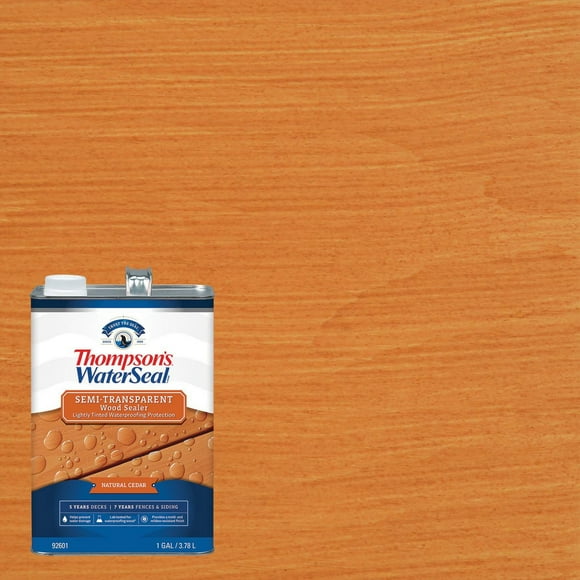 Scelleur semi-transparent pour le bois Thompson’s WaterSeal, cèdre naturel, 3,78 l Scelleur semi-transparent pour le bois, cèdre