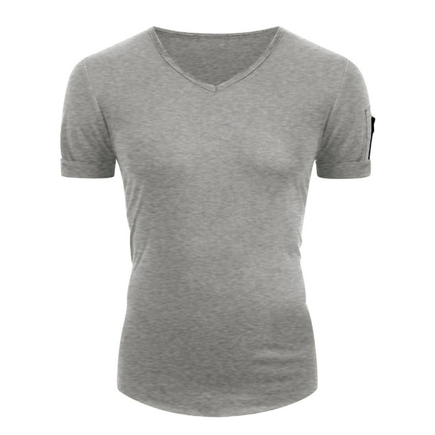 Aayomet Men's Shirts Big And Tall Mens Summer Fashion Casual Solid Color Zipper Pocket T Shirt Short Mens Shirts Large Gray,XXL Aayomet Men's Shirts Big And Tall Mens Summer Fashion Casual Solid Color Zipper Pocket T Shirt Short Mens Shirts Large Gray,XXL