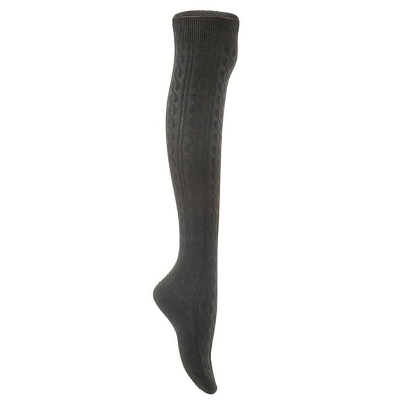 Lian LifeStyle Women's 1 Pair Over Knee High Thigh-High Cotton Socks L1024 Size 6-9(Black)