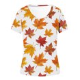 thumbnail image 4 of Styesk T-Shirts pour Femmes Mode Été Imprimé Col T-Shirt Manches Courtes Blouse Décontractée, 4 of 4