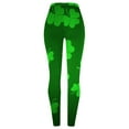 thumbnail image 4 of BOOMILK Leggings for Women St. Patrick's Day Shamrock Print Trendy High Waist Workout Leggings Slim Stretch Yoga Pants Green, 4 of 6