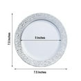 thumbnail image 2 of VEZEE Hammered Collections Salad Dessert Plate White & Silver 7.25" Pack of 10, 2 of 6