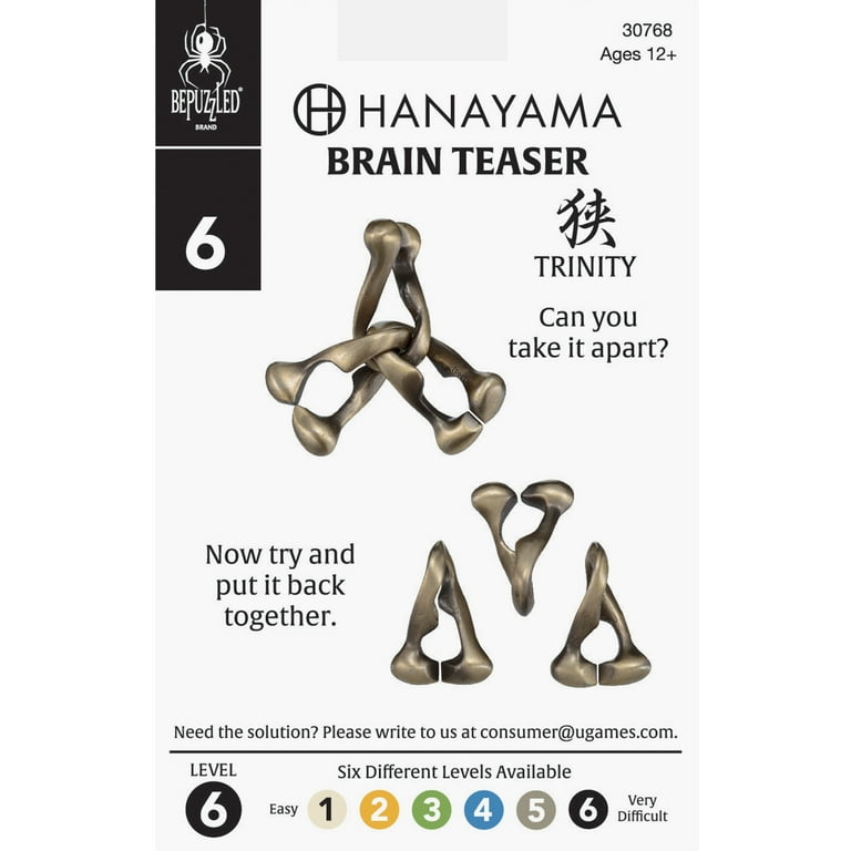 BePuzzled, Trinity Hanayama Metal Brainteaser Puzzle Level 6 Ages