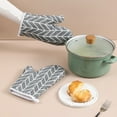 thumbnail image 4 of 1 Pair Oven Gloves Heat Resistant Baking Mittens Home Kitchen Protective Oven Mitt, 4 of 6