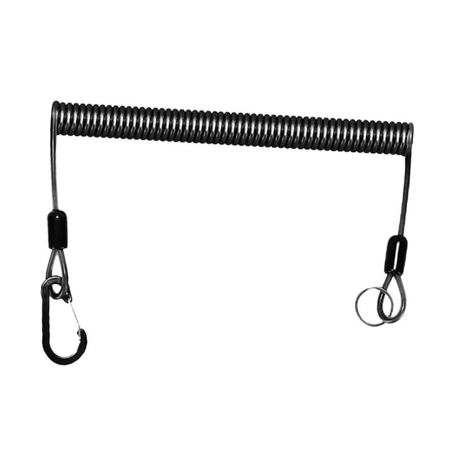 DYNWAVECA Retractable Fishing Coiled Lanyard Retractable Coiled Lanyard with Carabiner Outdoor Portable Professional Fishing Rod Tether Stretched 200cm