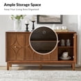 thumbnail image 5 of 4 Doors Storage Sideboard Mid-century Wooden Buffet Cabinet with Adjustable Shelves Walnut, 5 of 7