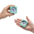 thumbnail image 3 of Peakeep Reloj despertador de viaje ultra pequeño con batería, función de repetición y luz, silencioso, cuarzo analógico sin tictac (aguamarina), 3 of 5