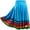 Sky Blue 55cm, variant on Alvivi Women's High Waist Rainbow Stripe Hem Skirt Flamenco Ballroom Dancewear Folk Dancing Costume Green 55cm 5XL