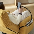 thumbnail image 3 of 360° Swivel Floor Lounge Chair with Adjustable Head and Waist, Gaming Chair with Phone Holder and Side Pocket, Comfly Sofa Chair for Living Room, Bedroom, Apartment, Yellow, 3 of 7