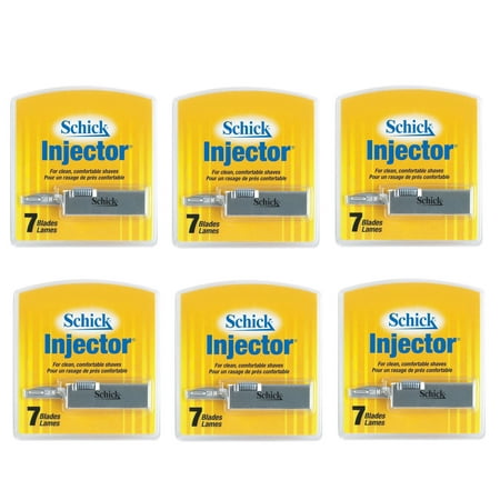 Schick Injector Refill Chromium Blades  Prevents Razor Bumps - 7 Ct (Pack of 6)
