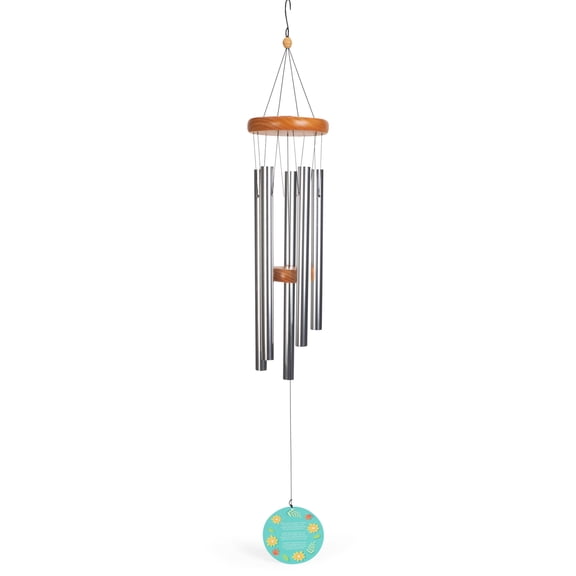 Said A Prayer For You Floral Blue 35 x 5 Aluminum Metal Wind Chime Noisemaker