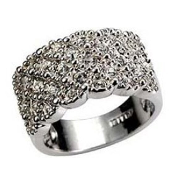 Yesbay Luxury Ladies Rhinestone Inlaid Finger Ring Wedding Engagement Jewelry Gift Silver