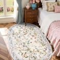 thumbnail image 2 of Alfombra lavable Jinchan, ovalada, floral, de 5 x 7 pies, 2 of 9
