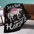 thumbnail image 5 of Soft Horses Blanket Just Girl Loves Horses Plush Blankets Cozy Fleece Flannel Blanket for Kids Women Living Room Bed Sofa Couch 60"x50" Medium for Boys Girls, 5 of 6