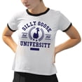 thumbnail image 2 of Silly Goose University Ringer Tee Shirt Unisex X-Large White/Black, 2 of 5