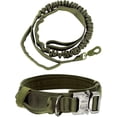 thumbnail image 5 of Tactical Dog Collar, Nylon, Adjustable, K9 Collar, Heavy Duty Metal Buckle with Handle and Tactical Bungee Dog Leash, Nylon (XL, Army Green), 5 of 5