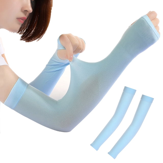 Cheers 2 Pcs Manchons de Bras Sans Doigts Protection Solaire UV pour Pêche, Escalade, Cyclisme