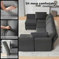thumbnail image 4 of Weture Modular Sectional Sofa, Convertible U Shaped Sofa Couch with Storage, High Supportive & Soft Sponges, 6 Seat Modular Sectionals Sofa Couch with Chaise for Living Room, Dark Grey, 4 of 6