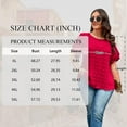thumbnail image 4 of LANREMON Plus Size Tops for Women Summer Womens Tunic Tops Red Crew Neck Ruffle Sleeve Swiss Dot Loose Solid Work Shirts 2XL, 4 of 6