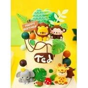 Cute Jungle Animals Cake Decorations Wild One Cake Decoration Safari Cake Decoration Giraffe Elephant Lion Tiger Cake Jungle Animals Birthday Party Decoration$$Home Decor, Kitchen, & Other