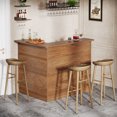 thumbnail image 6 of Tribesigns Bar Cabinet, L-Shaped Home Bar Unit, 4-Tier Liquor Table with Storage Shelves & Wine Glass Holder, Corner Wine Table, Tall Cabinet Furniture for Kitchen, Living Room, Home Pub, Brown, 6 of 18