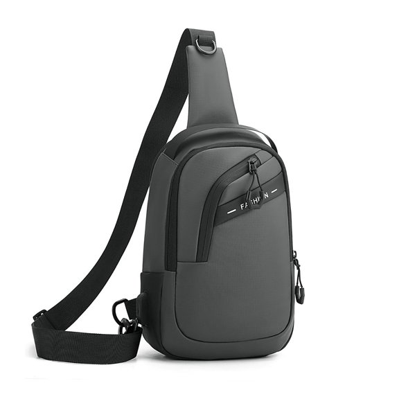 Men's Chest Bag, Crossbody Shoulder Sling Pack with USB Charging Port, Water-Resistant Fabric, Large Capacity, Lightweight and Comfortable Design for Everyday Carry, Travel, Work, Outdoor Activities
