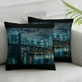 thumbnail image 3 of JRXY Blue New York City Canvas Wall Art Print Cityscape Brooklyn Bridge Picture Framed Wall Decor NYC Skyline Painting Modern Giclee Artwork for Living Room Bedroom Decoration  White, 3 of 7