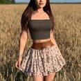thumbnail image 2 of Women's Tank Tops Sleeveless Square Neck Crop Top Casual Camisole Brown L, 2 of 6