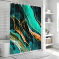 thumbnail image 5 of Dark Green Orange Marble Shower Curtain, Waterproof Shower Curtains for Bathroom, Modern Abstract Art Marbles Washable Fabric Bathtub Curtain Set Bath Decor with 12 Hooks Extra Long 72"x96", 5 of 6