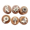 thumbnail image 4 of Sellos de madera redonda de juguetes para aprender, artesanía de arte, sellos de arcilla para tarjetas que hacen bricolaje artesanía de decoraciones Primavera, 4 of 8