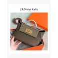 thumbnail image 3 of Bolso de mano cuadrado de alta calidad para mujer, bolsa de mano de cuero genuino, bolso de mano de ala kelli, bolso cruzado de hombro de diseñador de lujo, mini, 2024, 3 of 5