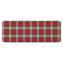Red and Green Christmas Plaid Pattern Kitchen Rug Mat,Kitchen Runner Rugs Non Skid Washable,Decorative Kitchen Floor Mats for Kitchen,Sink,Laundry,17"x47.2"