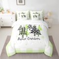 thumbnail image 2 of Manfei Checkered Christmas Tree Bedding Comforter Set for Kids Girls, Merry Xmas King Bedding Sets, Happy New Year Gifts Bed Sheets, Lightweight Green Room Decor Reversible 7 Pieces, 2 of 8